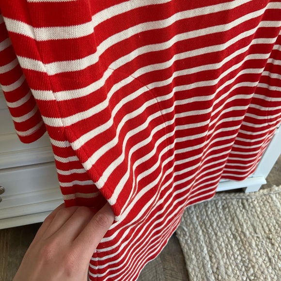 JCrew Bright Geranium & Ivory Striped Boatneck Tunic Dress - Picture 7 of 8